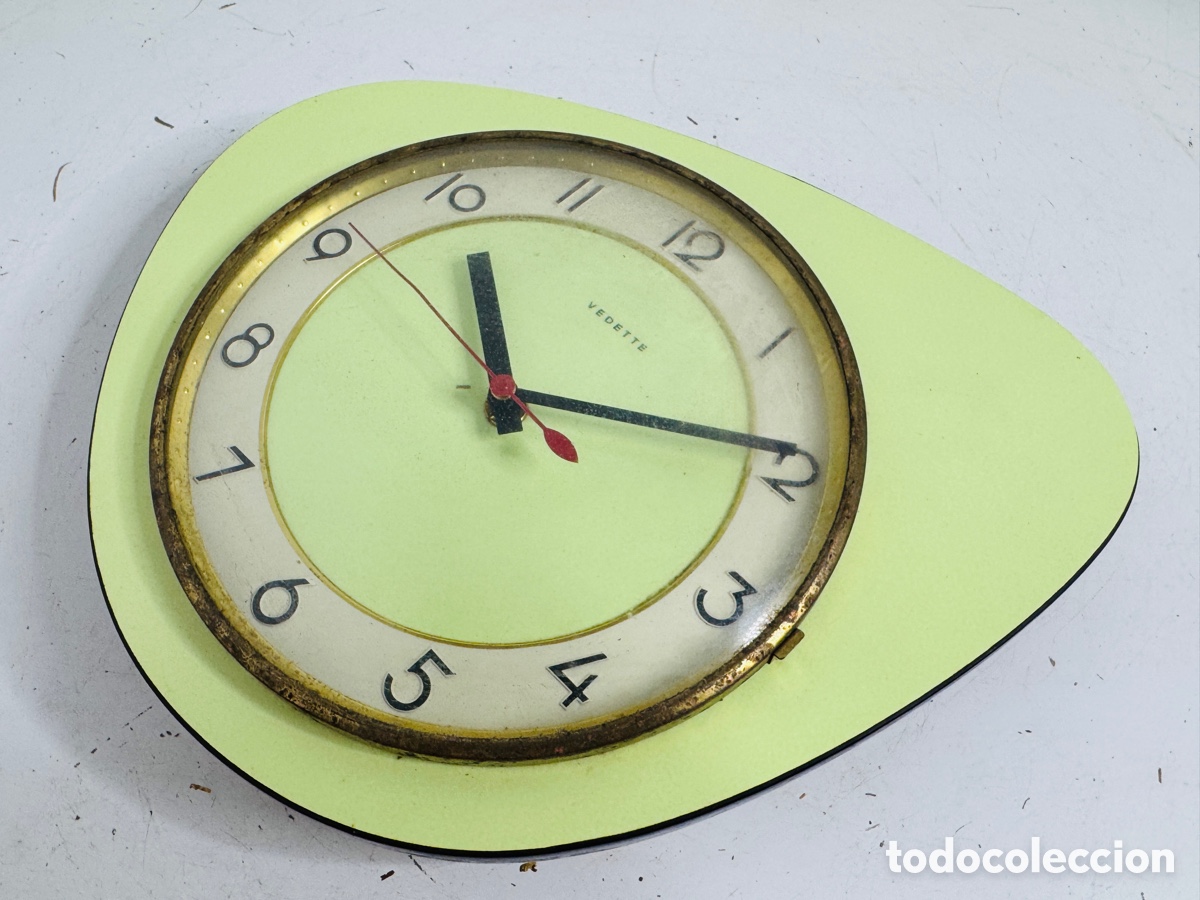 Vintage: Vedette Kitchen Wall Clock 1970s No Funciona - Foto 6