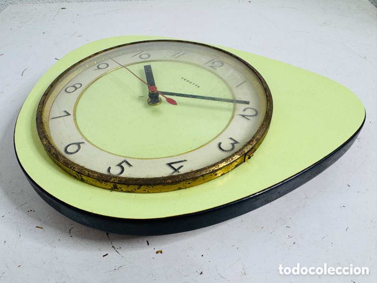 Vintage: Vedette Kitchen Wall Clock 1970s No Funciona - Foto 7