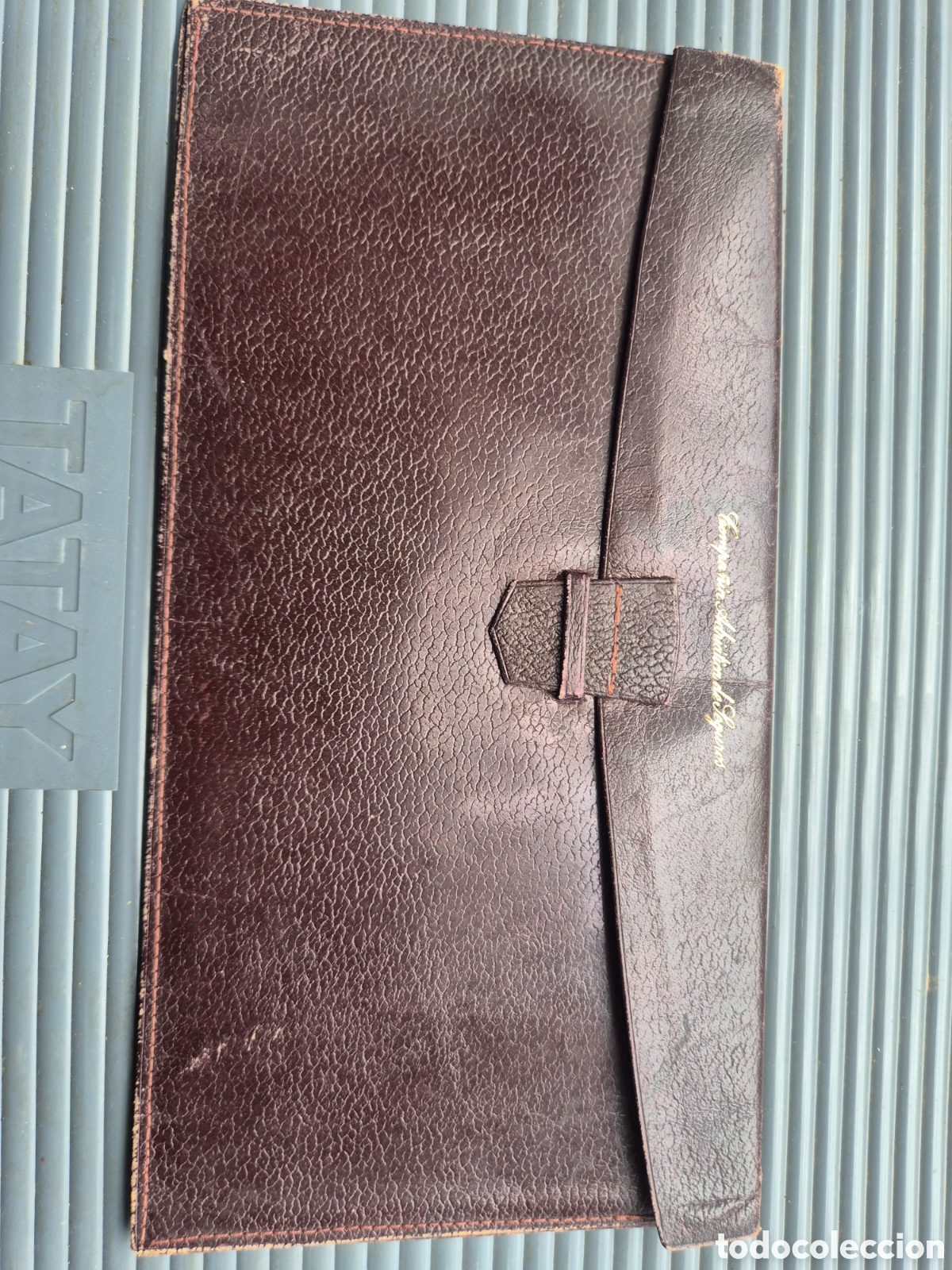 Vintage: Antigua cartera portadocumentos de piel Compa&ntilde;ia Adriatica de Seguros
