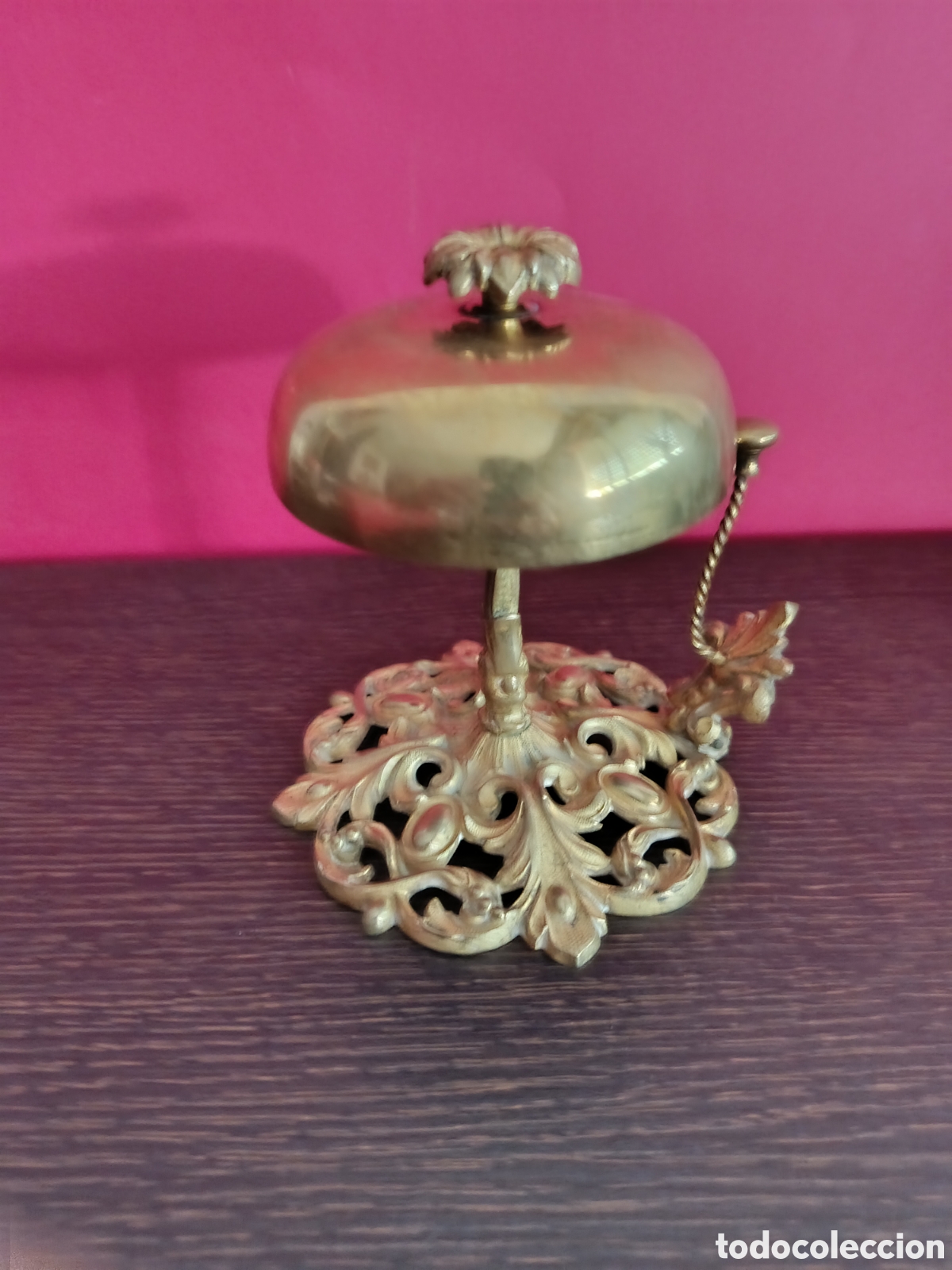 Vintage: Antiguo timbre de sobremesa bronce