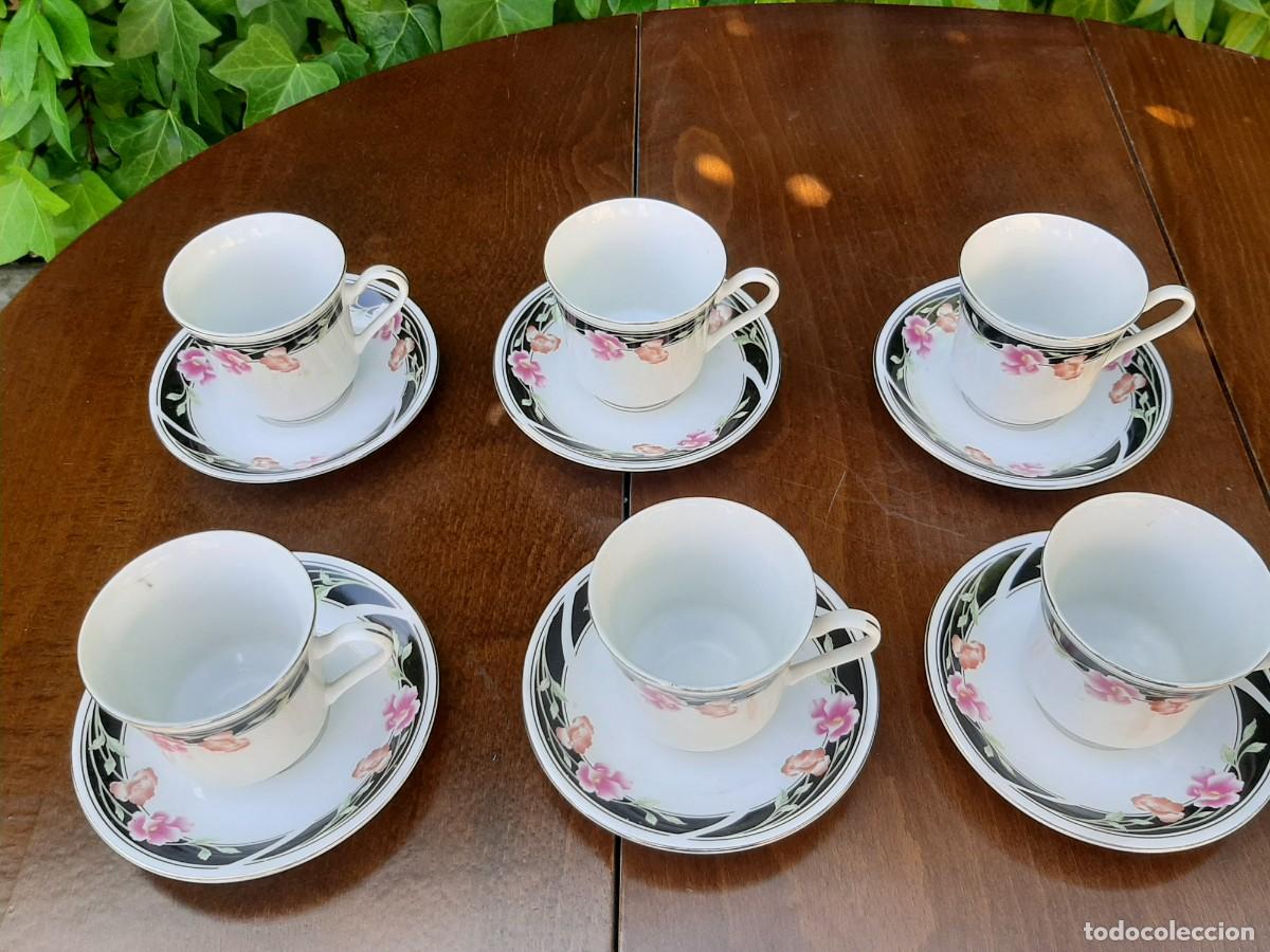 Vintage: Juego de t&eacute; vintage de porcelana china &ndash; 6 tazas y 6 platillos