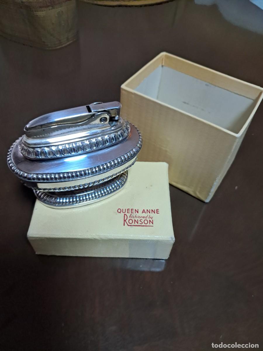 Vintage: RONSON QUEEN ANNE &ndash; ANTIGUO ENCENDEDOR DE MESA INGL&Eacute;S &ndash; CAJA ORIGINAL &ndash; VINTAGE