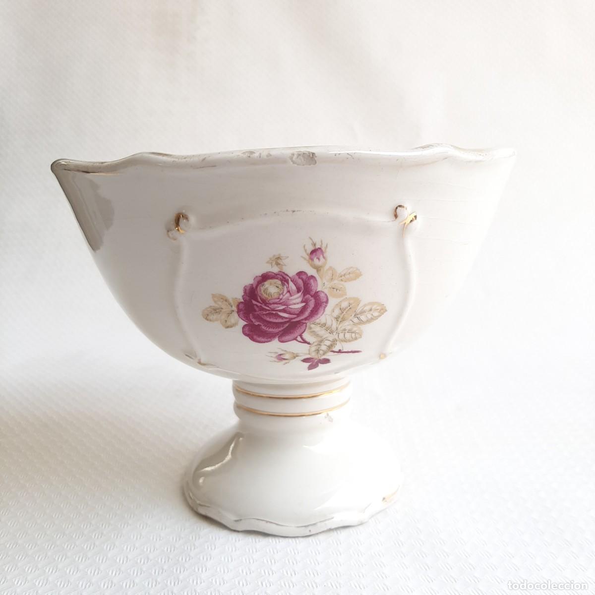 Vintage: Antica coppa / tazza / zuppiera&nbsp; in ceramica con decorazione floreale