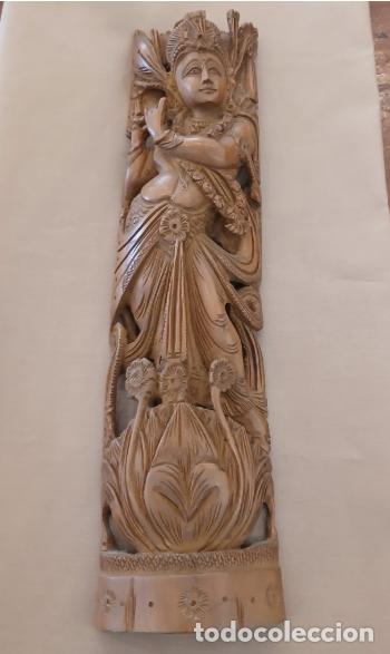 Vintage: Figura tallada en madera India