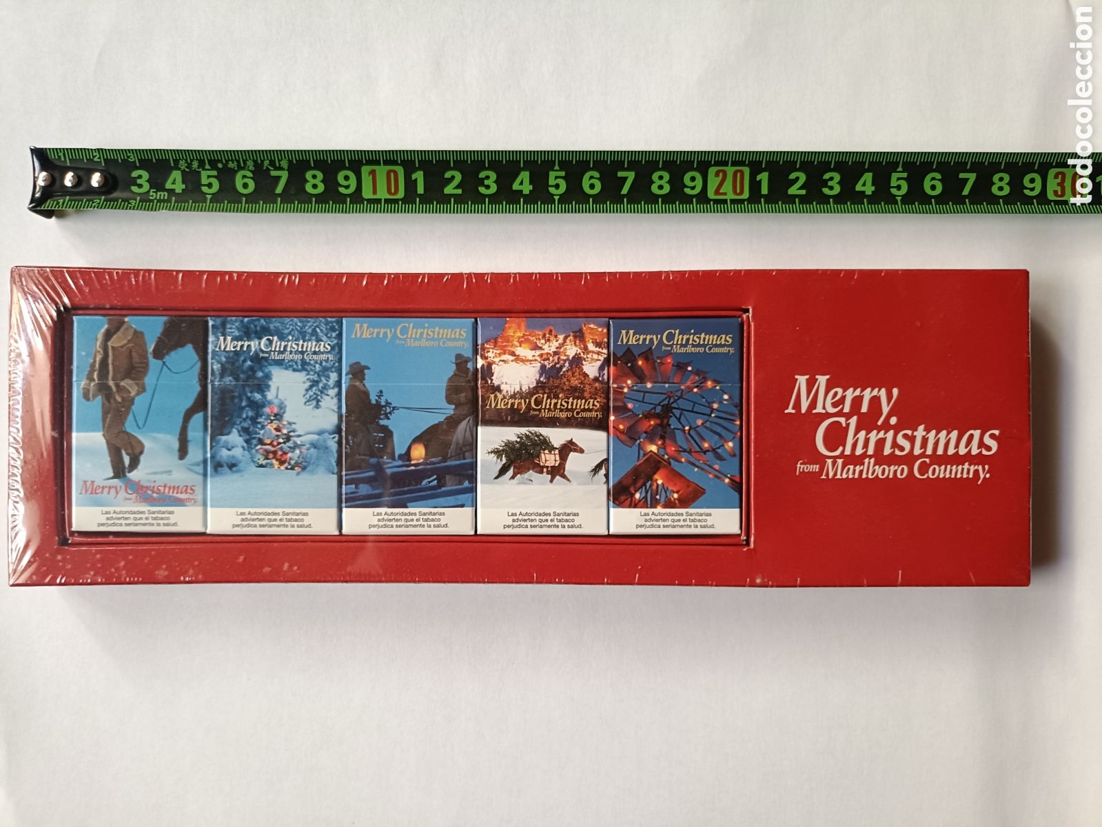 Vintage: 5 cajas de cerillas, coleccion Marlboro Country - Merry Christmas De finales de los 90