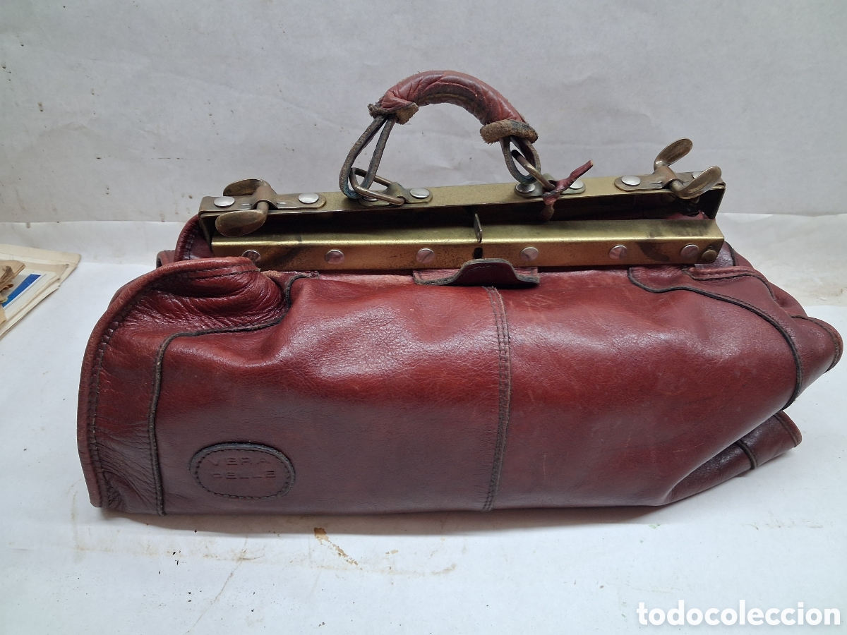 Vintage: Vera Pelle bolsa m&eacute;dico piel burdeos