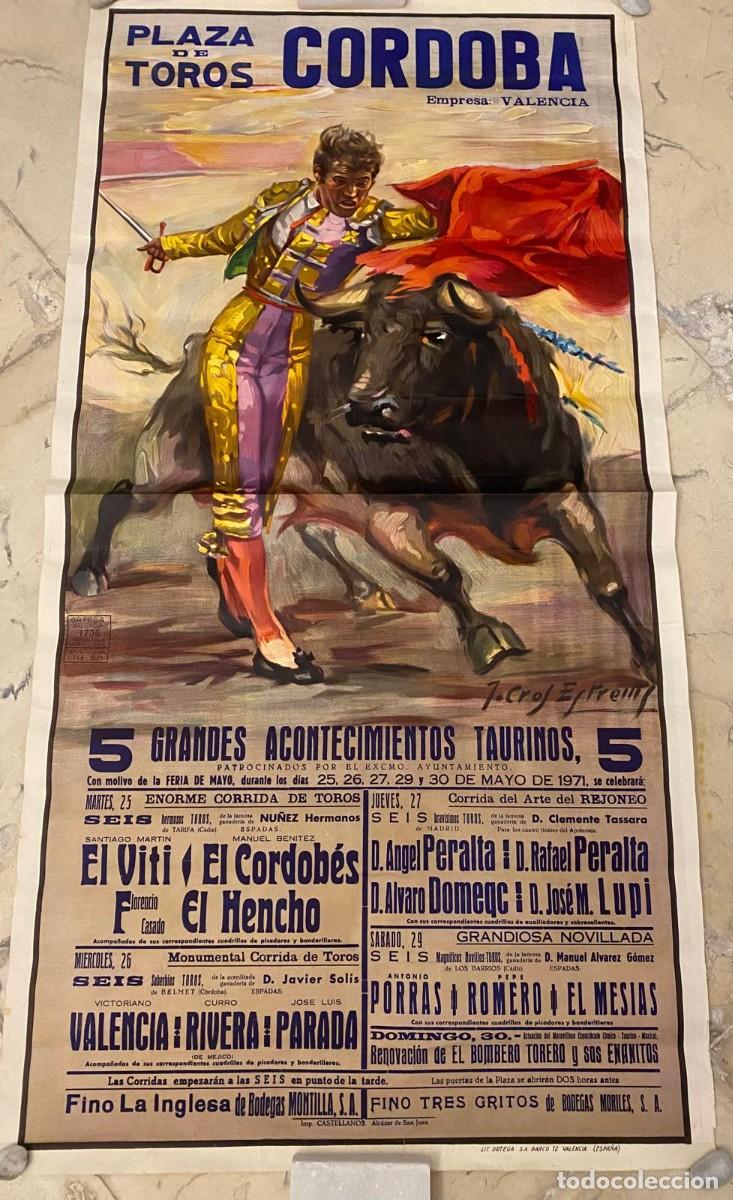 Vintage: LOTE 2 CARTELES ORIGINALES TAURINOS - C&Oacute;RDOBA 1971 EL CORDOB&Eacute;S + LAS VENTAS 1991 PONCE MANZANARES