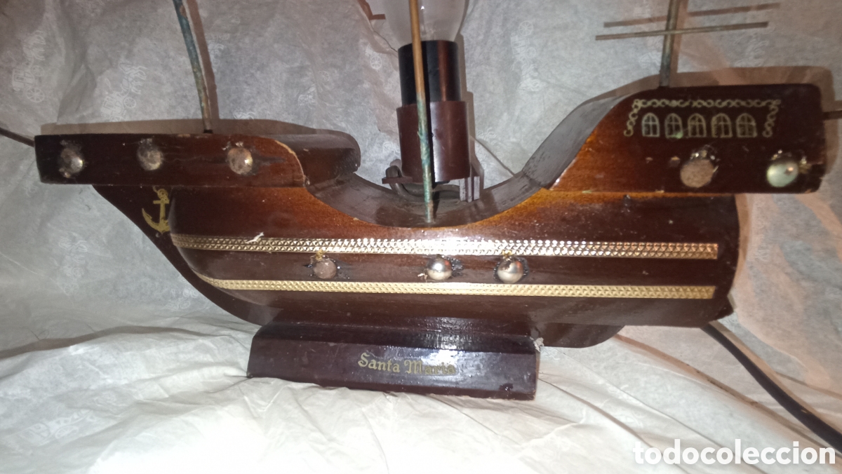 Vintage: L&aacute;mpara vintage Barco Carabela Santa Mar&iacute;a (A&ntilde;os 60/70) &ndash; Funciona