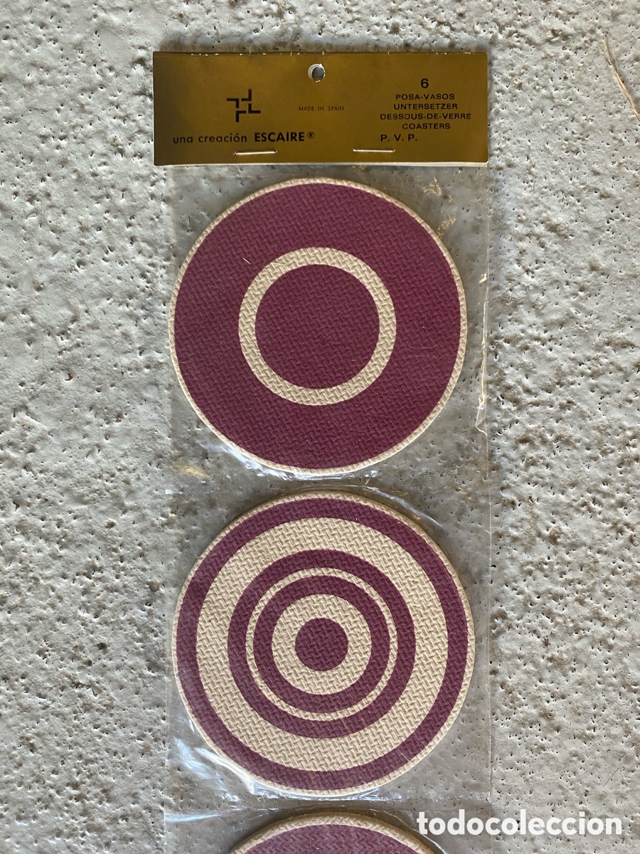 Vintage: 6 Posavasos Vintage &rdquo;Una creaci&oacute;n ESCAIRE&rdquo; - Sin usar, con precinto original