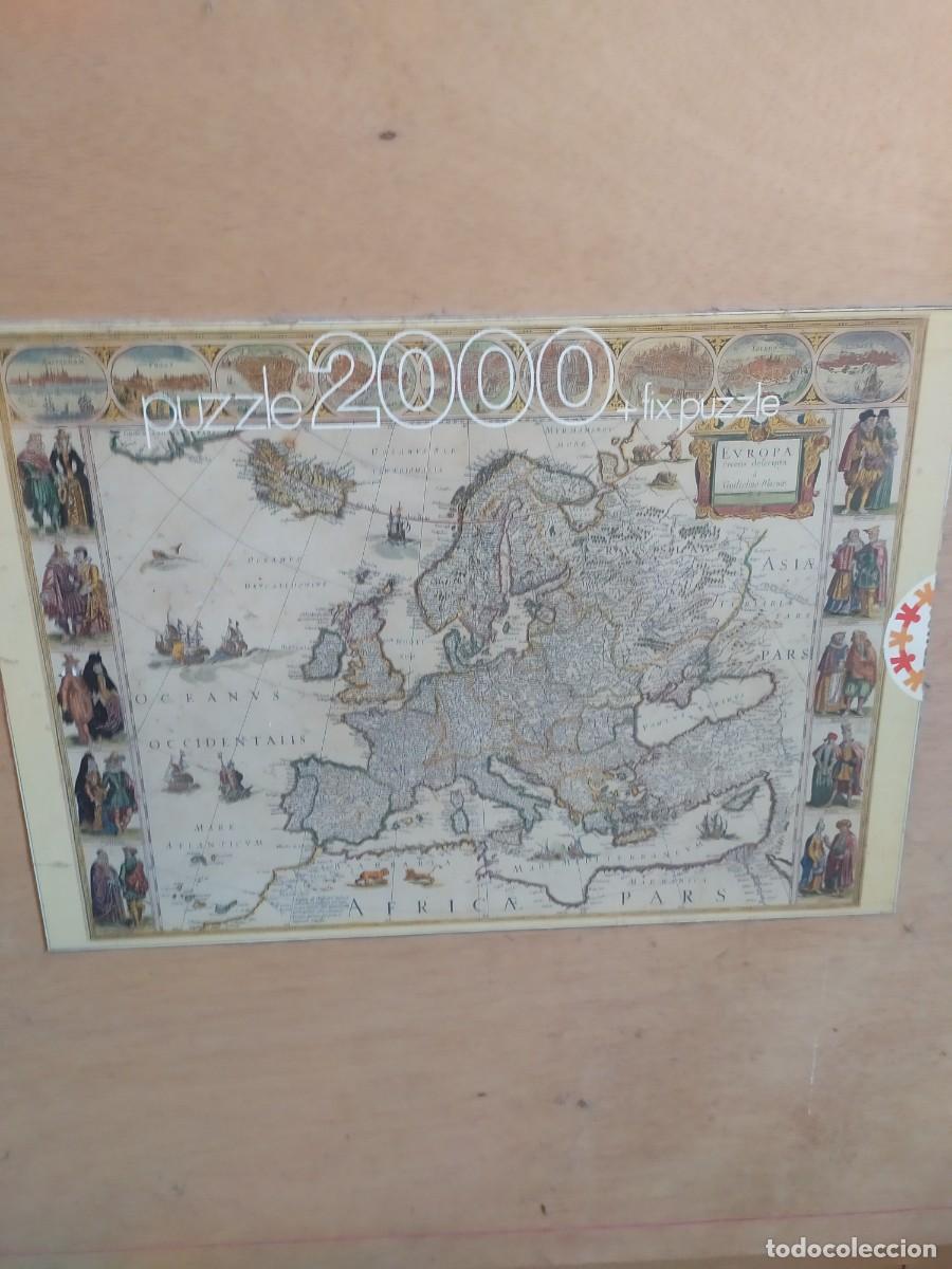Vintage: CUADRO PUZZLE DE 2000 PIEZAS. MAPA ANTIGUO DE EUROPA. - Foto 2