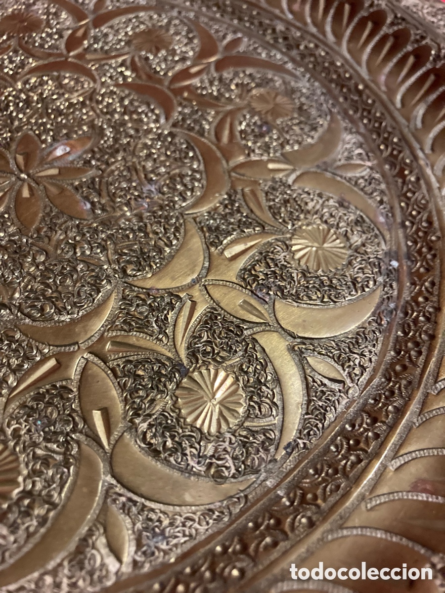Vintage: PLATO DE LATON MARROQU&Iacute; MAROC - Foto 3