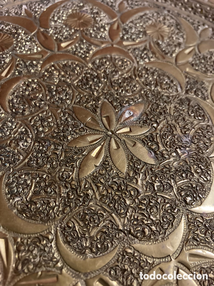 Vintage: PLATO DE LATON MARROQU&Iacute; MAROC - Foto 4