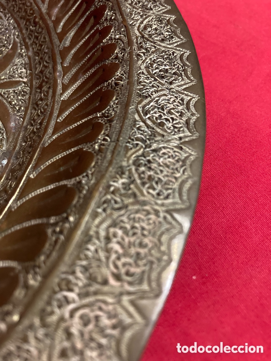 Vintage: PLATO DE LATON MARROQU&Iacute; MAROC - Foto 5