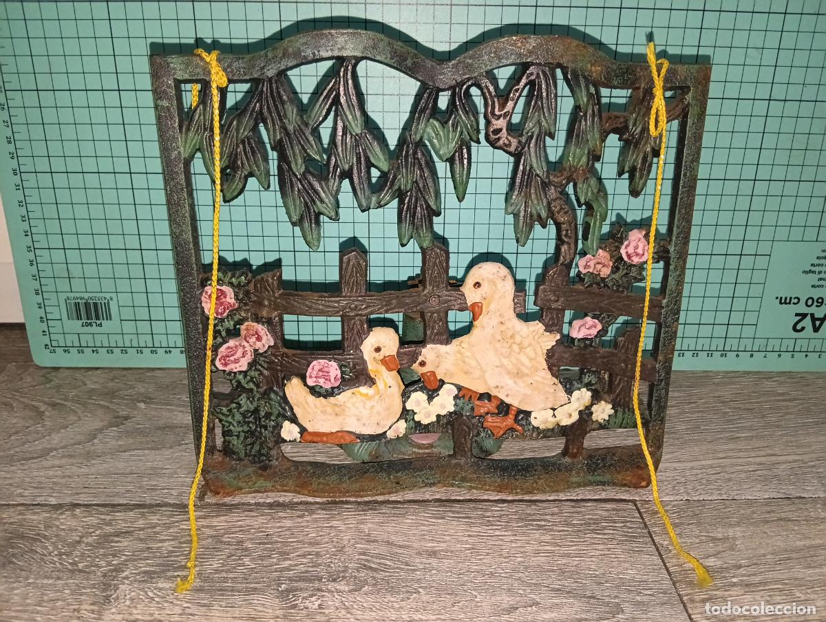 Vintage: Atril de mesa Vintage Forja hierro fundido con patos