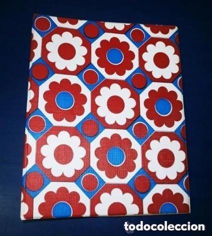 Vintage: bloc peque&ntilde;o 4 anillas a&ntilde;os 70 dise&ntilde;o vintage -con RECAMBIO HOJAS DENTRO - MIRAR FOTOS