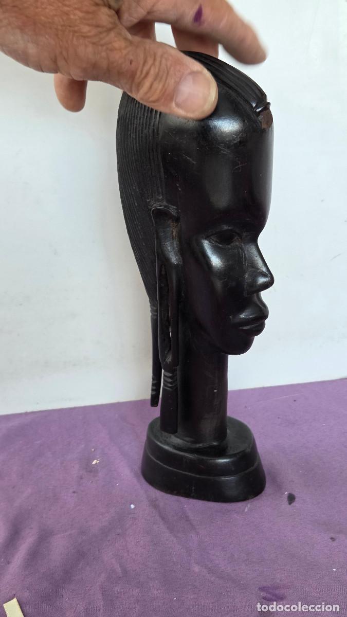 Vintage: busto africana madera noble - Foto 3