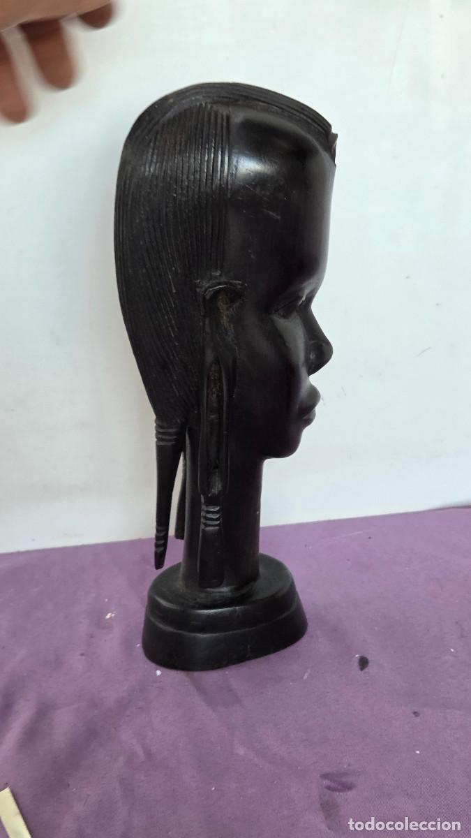Vintage: busto africana madera noble - Foto 4