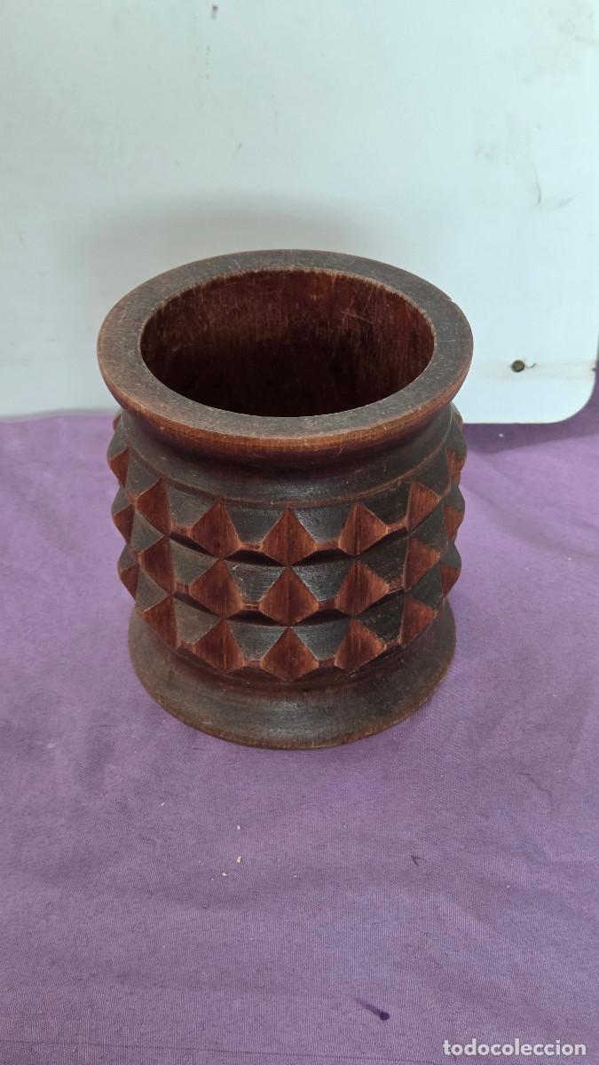 Vintage: tarro africano grande de madera