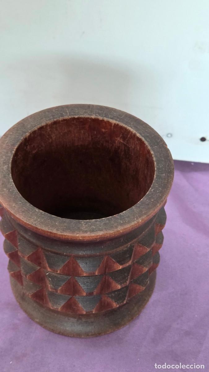 Vintage: tarro africano grande de madera - Foto 2