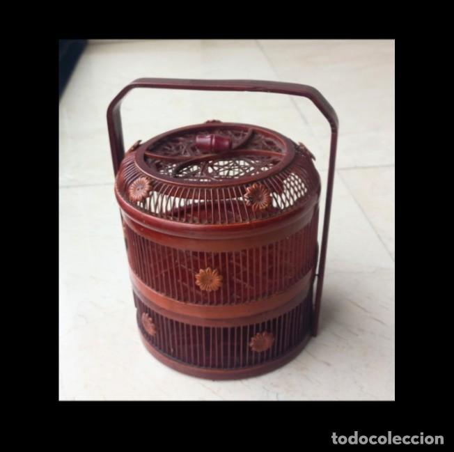 Vintage: Canasta oriental vintage de bamb&uacute; - Foto 6