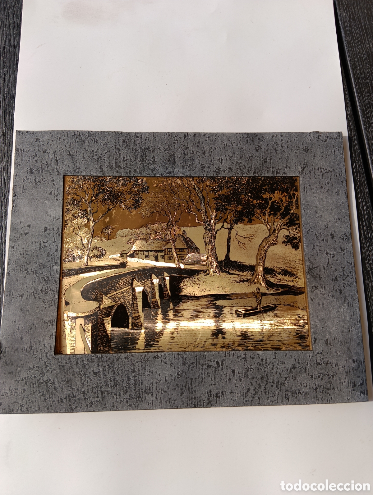 Vintage: GRABADO VINTAGE SOBRE LAMINA DE ORO (DUFEX FOIL PRINT)