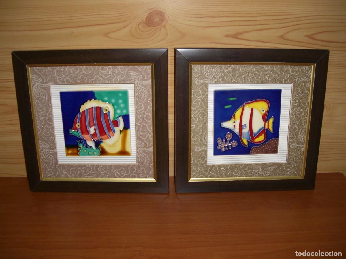 Vintage: PAREJA CUADROS PECES