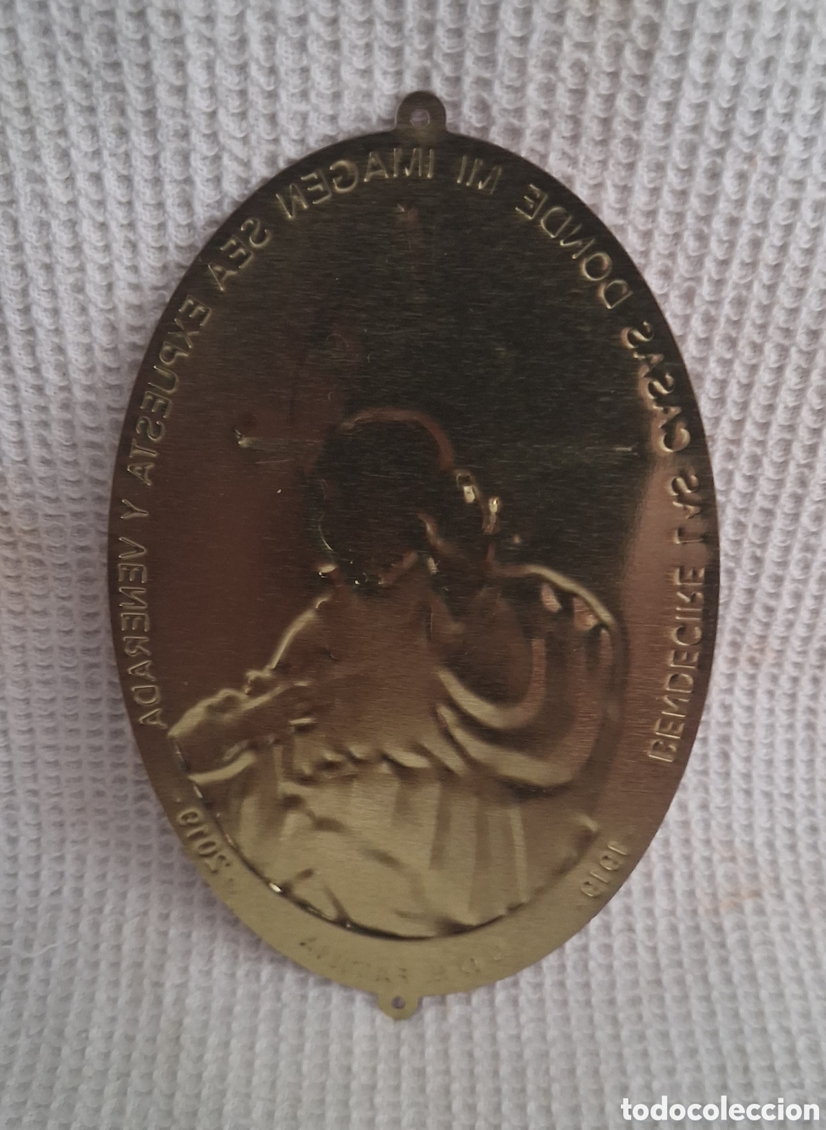Vintage: Placa Sagrado Coraz&oacute;n de Jes&uacute;s para puerta - Foto 4