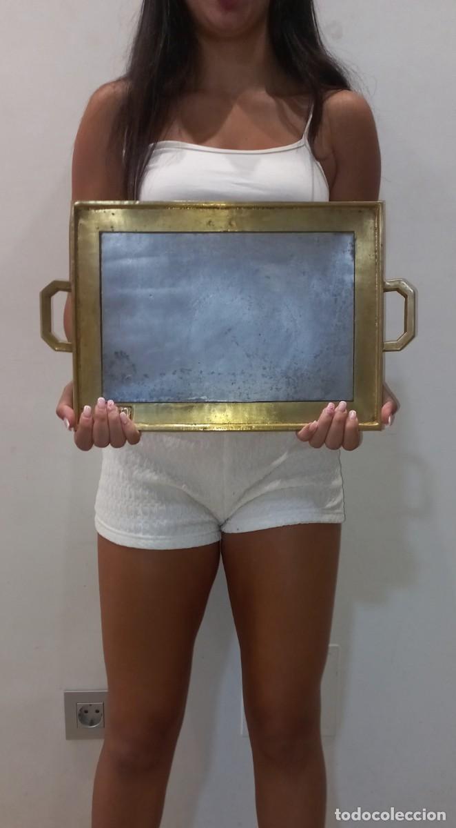 Vintage: BANDEJA DE DISE&Ntilde;O EN ESTILO BRUTALISTA DE BRONCE Y ALUMINIO A&Ntilde;OS 80 DEL ARTISTA DAVID MARSHALL