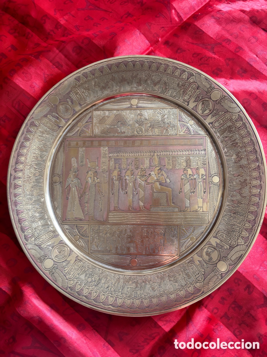 Vintage: Espectacular plato egipcio