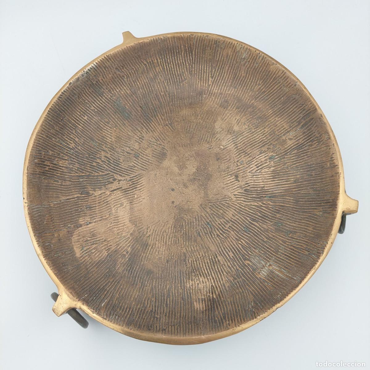 Vintage: Centro de mesa brutalista bronce 28 cm