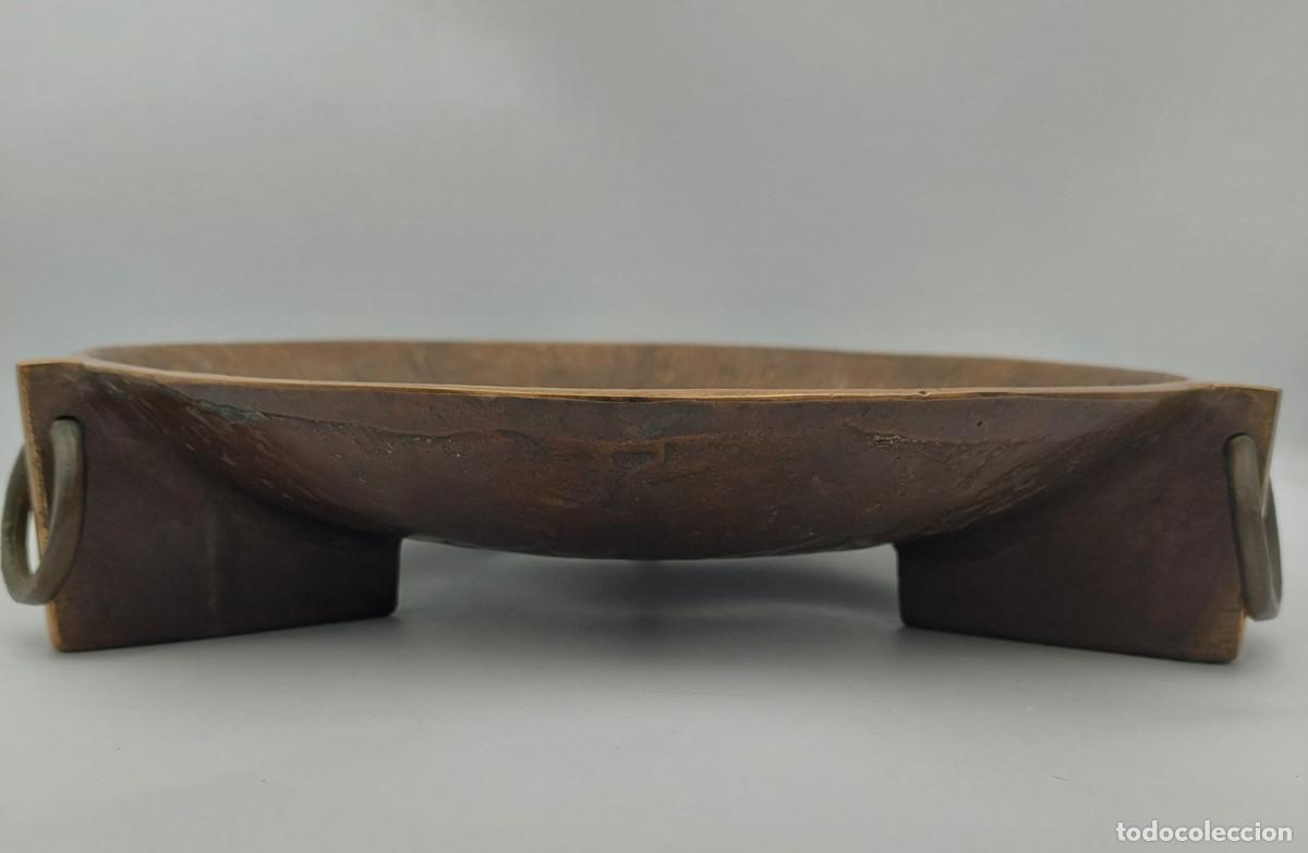 Vintage: Centro de mesa brutalista bronce 28 cm - Foto 4