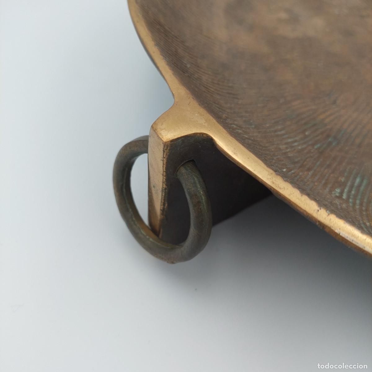 Vintage: Centro de mesa brutalista bronce 28 cm - Foto 5