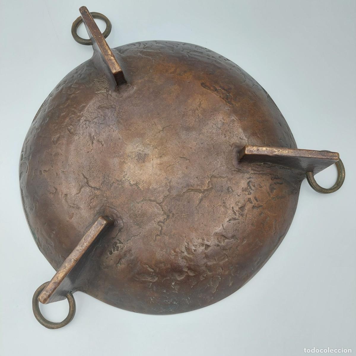 Vintage: Centro de mesa brutalista bronce 28 cm - Foto 7