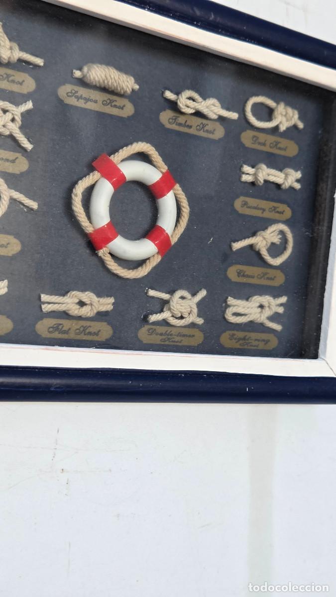 Vintage: CUADRO NAUTICO CON NUDOS MARITIMO - Foto 3