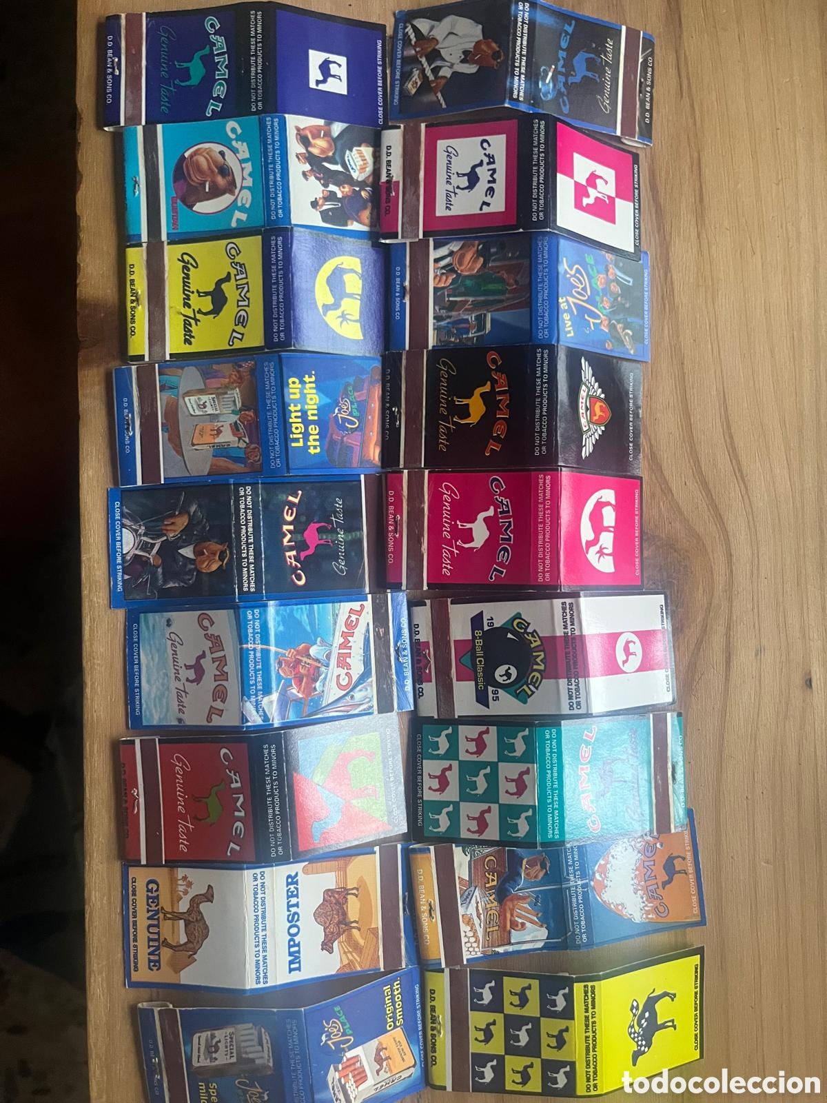 Vintage: Lote colecci&oacute;n vintage de carteritas de cerillas CAMEL &ndash; dise&ntilde;os publicitarios antiguos y variados