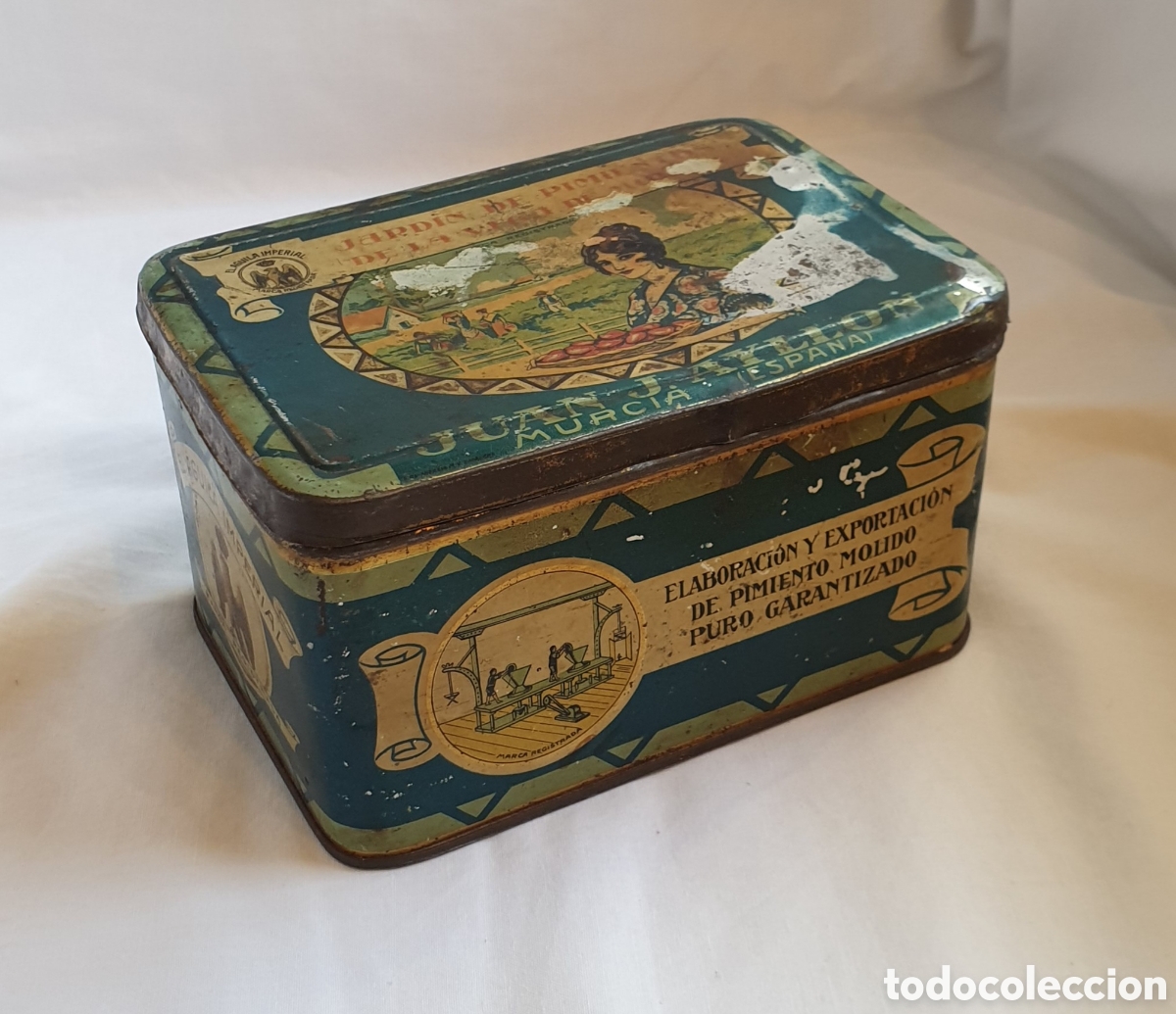Vintage: LATA LITOGRAFIADA JUAN J.AYLL&Oacute;N (MURCIA)