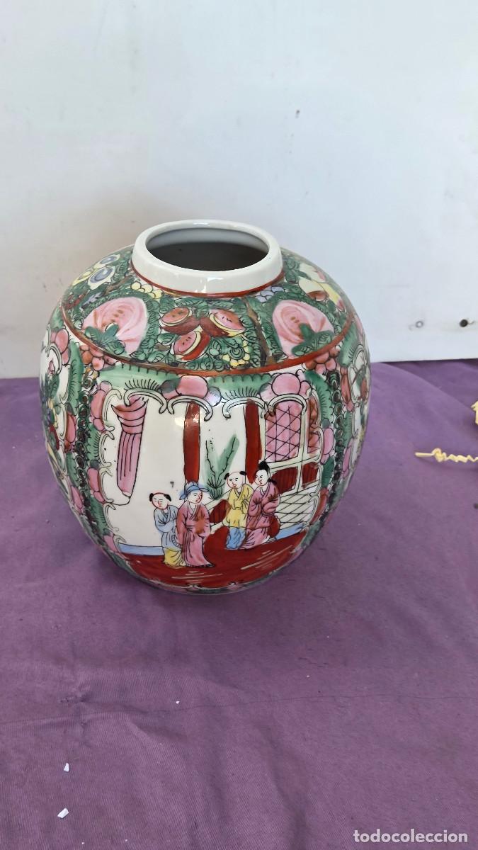 Vintage: jarron de porcelana oriental macao