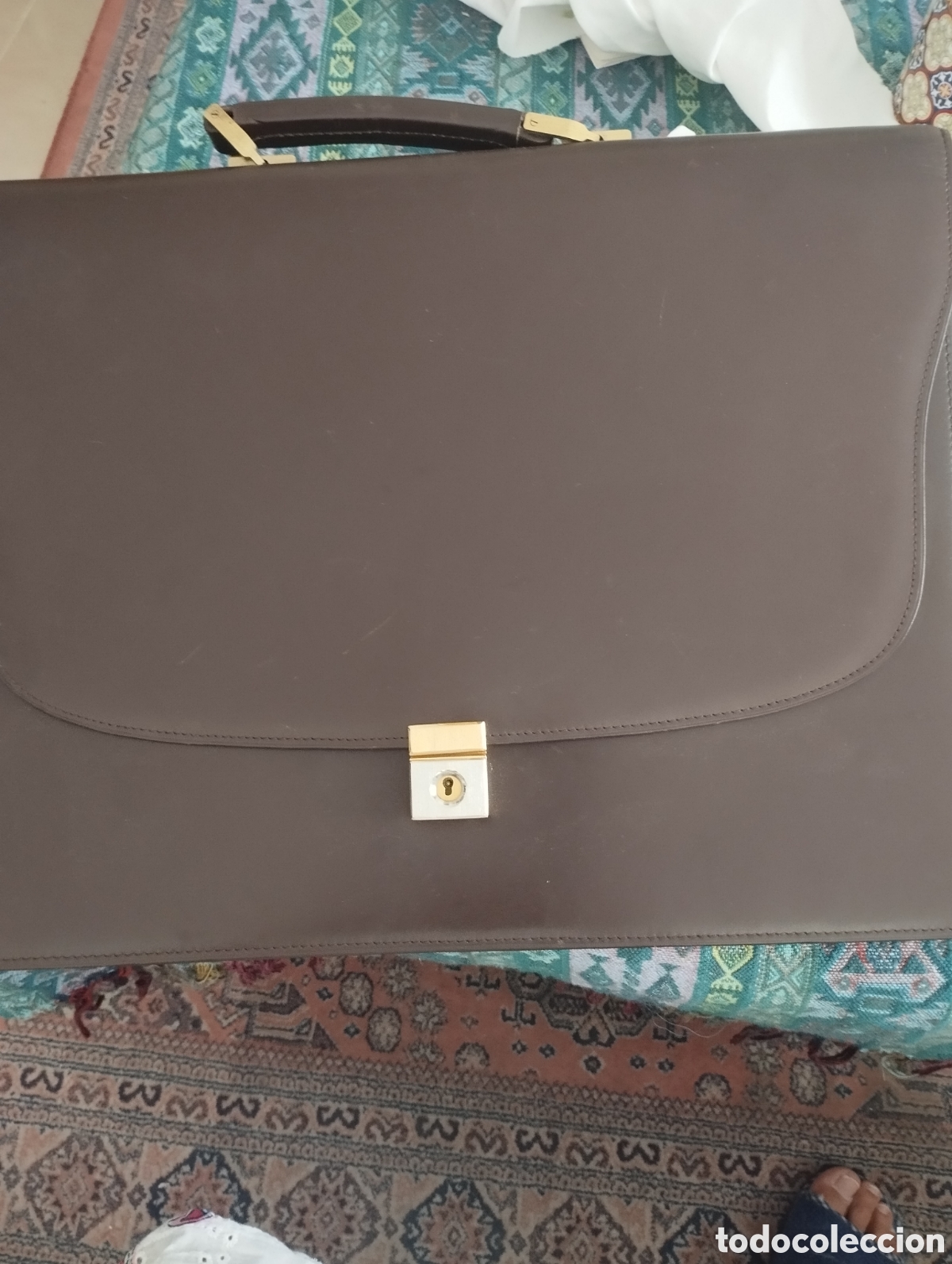 Vintage: Cartera portafolios boxcalf marr&oacute;n
