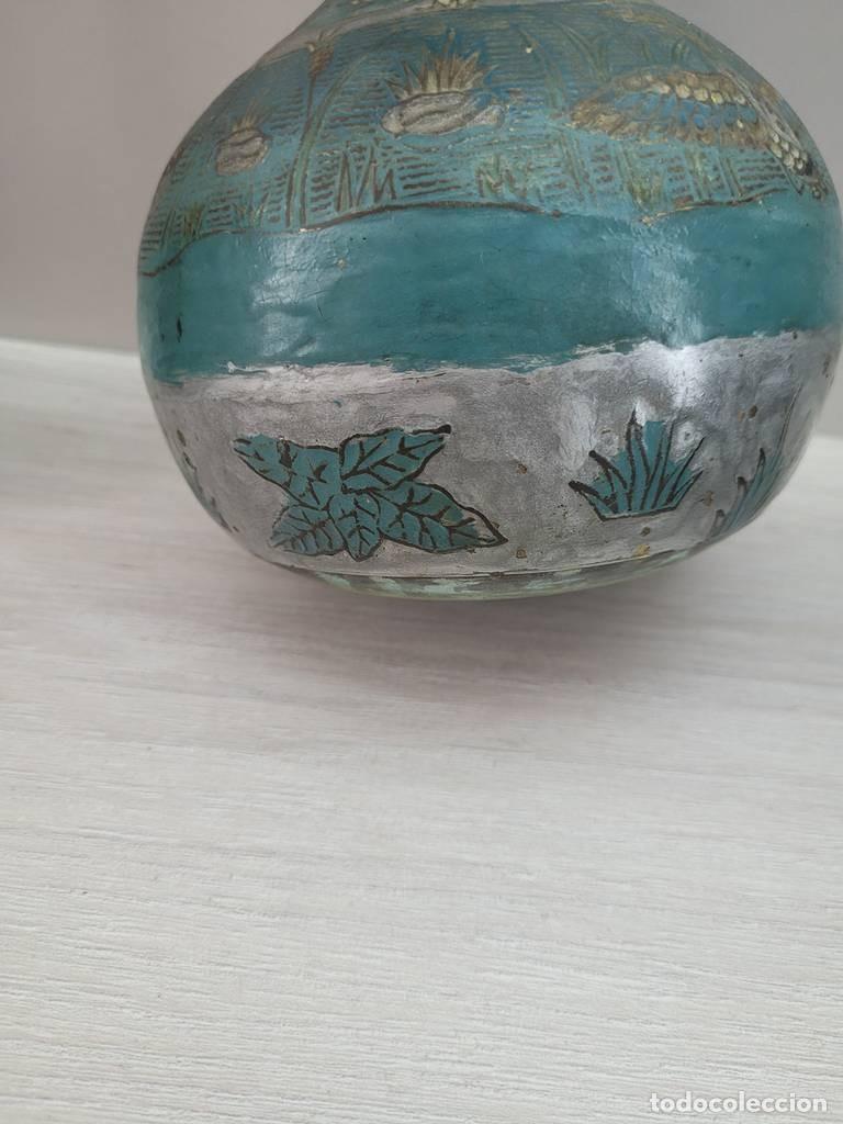 Vintage: JARRONES DE LAT&Oacute;N CLOISONN&Eacute; - Foto 8