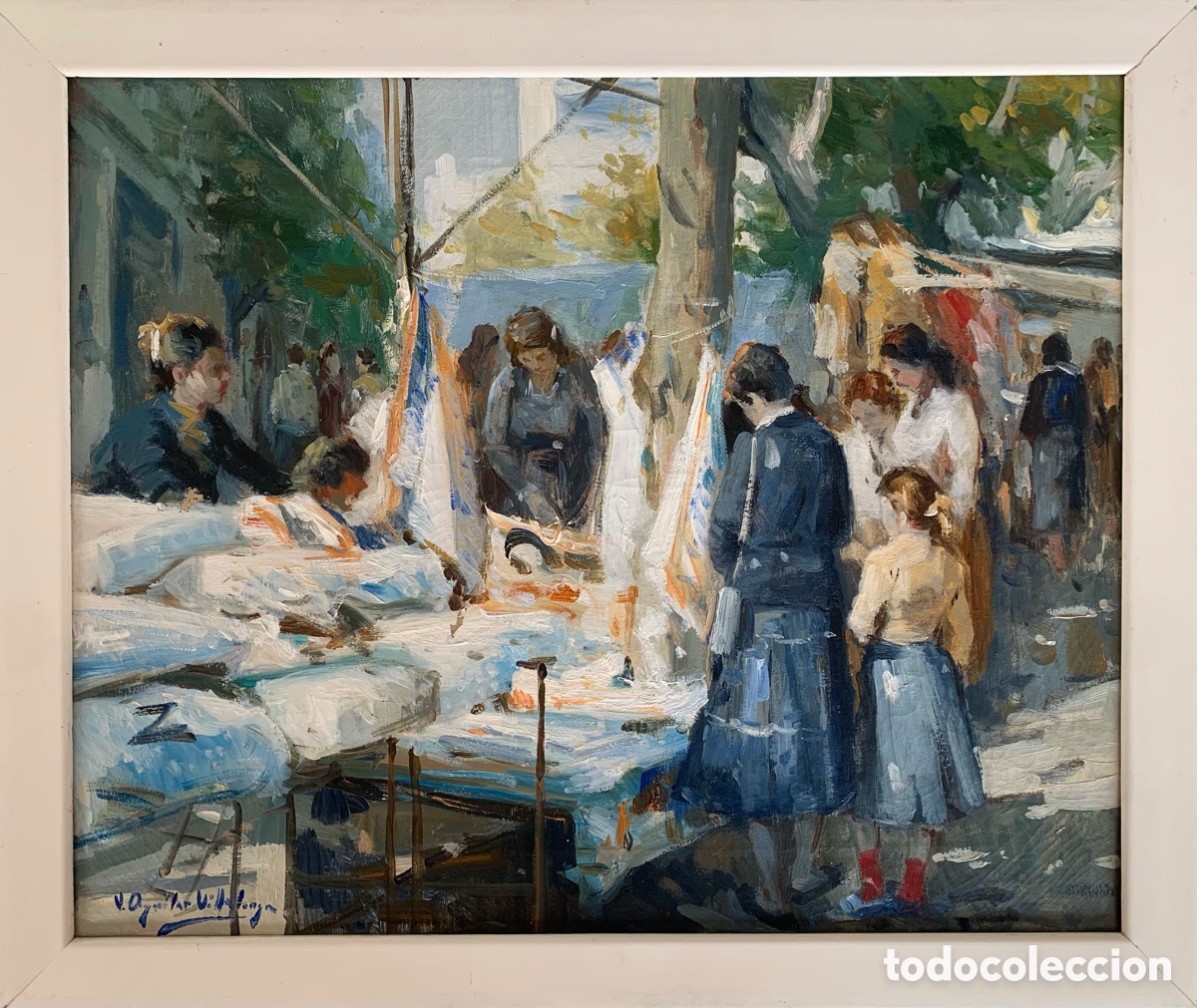 Vintage: Mercado&rdquo; - Vicente Aguilar Villalonga (Mallorca) - 46 x 38 cm