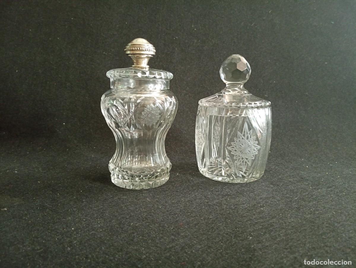 Vintage: Azucarero y tarro para mermelada de Cristal y plata. Art Dec&oacute;, a&ntilde;os 50.