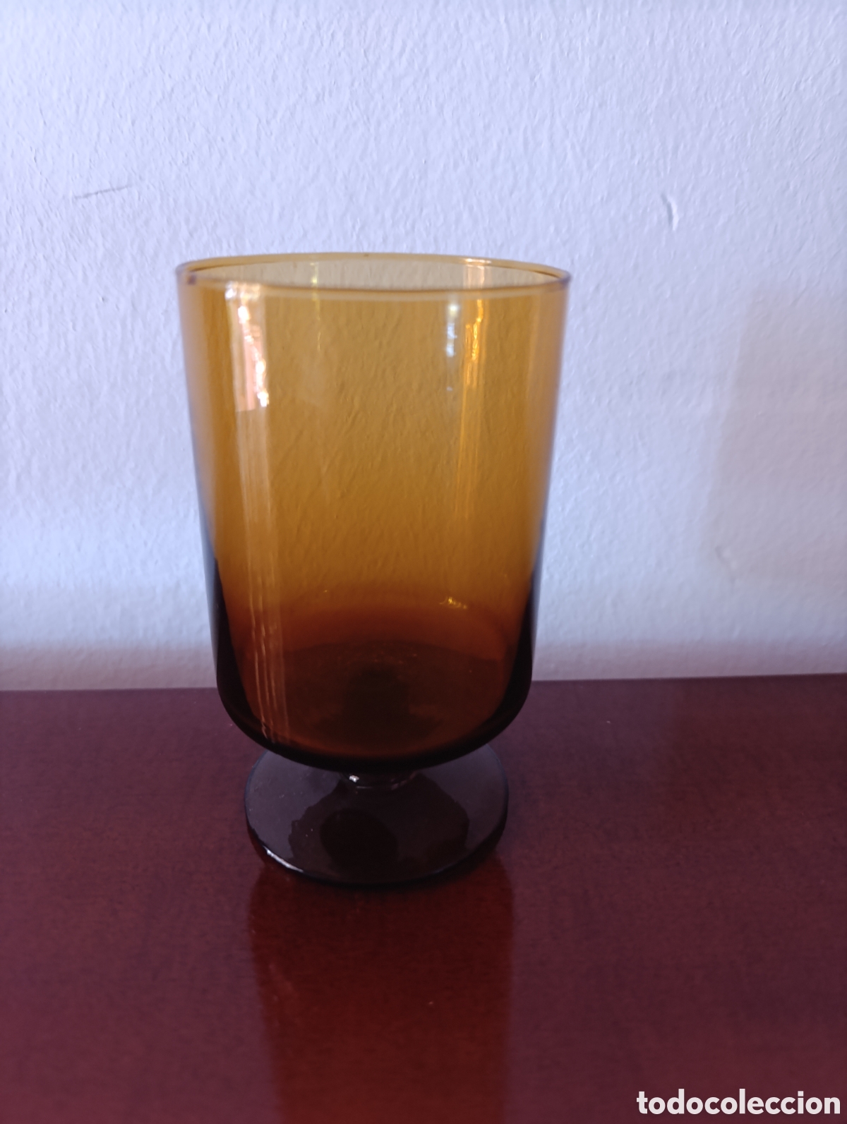Vintage: Copa color caramelo &eacute;poca vintage de cristal