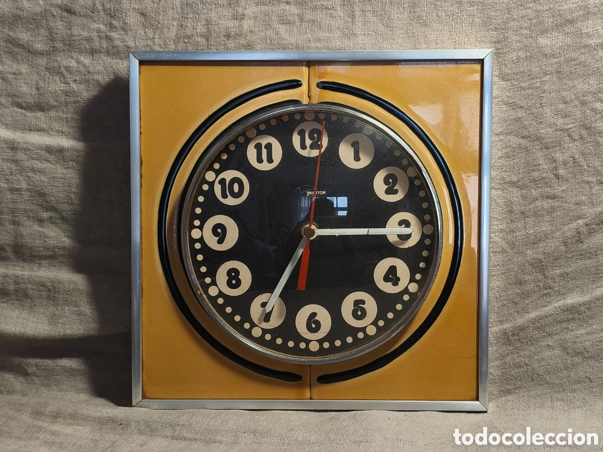 Vintage: Reloj de Pared de Cer&aacute;mica MAXTOR (A&ntilde;os 70)