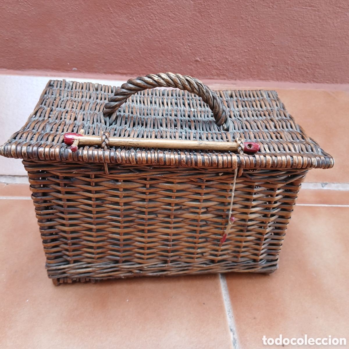 Vintage: Cesta vintage hecha de bamb&uacute; artesanalmente