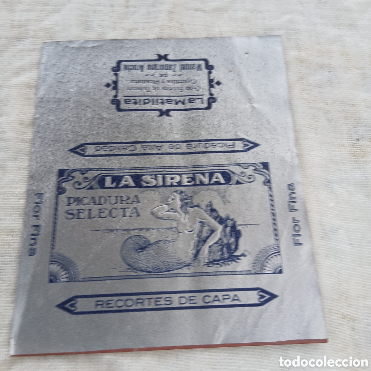 Vintage: Antigua publicidad en papel troquelado de la sirena
