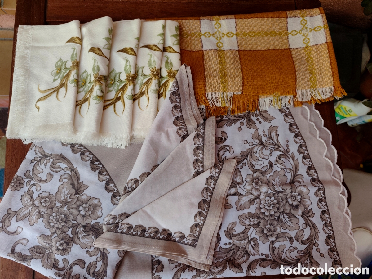 Vintage: Lote manteleria vintage. Manteles y servilletas
