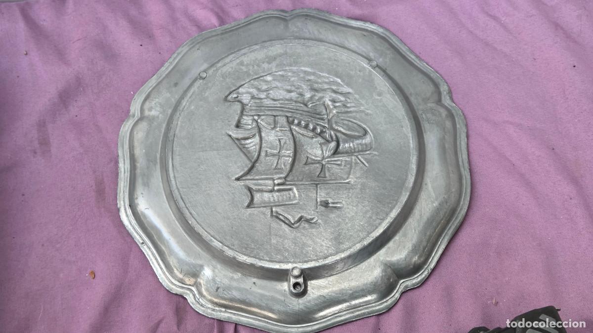 Vintage: plato de una aleacion de esta&ntilde;o - Foto 3