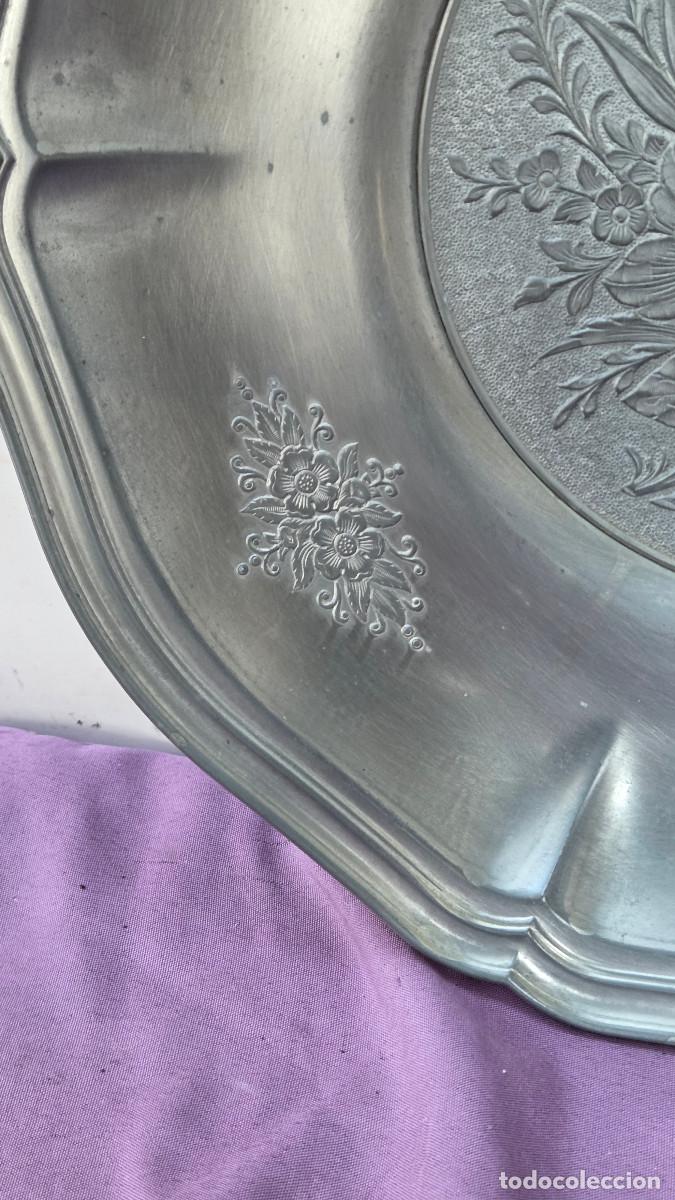 Vintage: plato de una aleacion de esta&ntilde;o - Foto 3