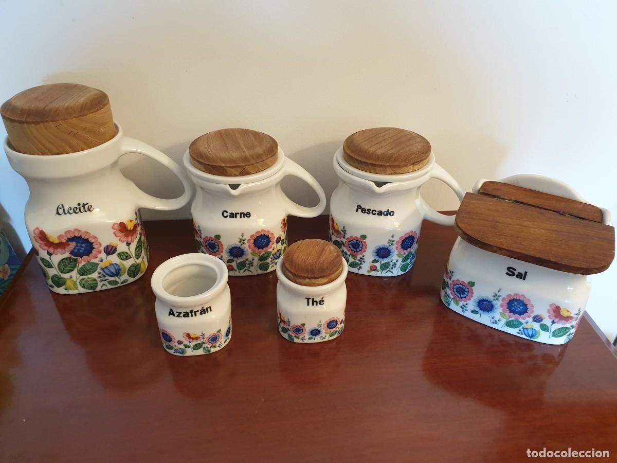 Vintage: LOTE COCINA VINTAGE PORCELANAS GUILL&Eacute;N MADRID &ndash; 6 PIEZAS (LEER DESCRIPCI&Oacute;N)