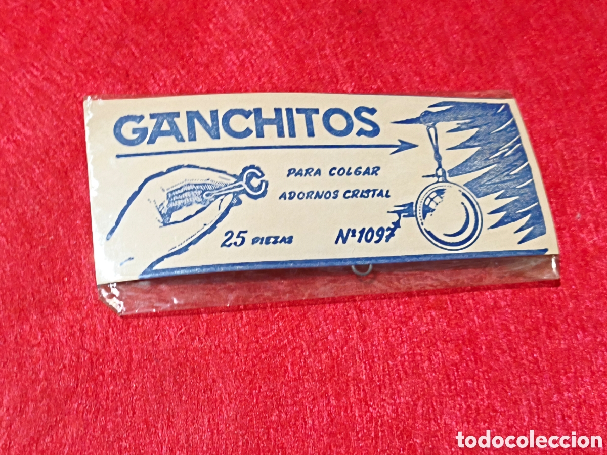 Vintage: GANCHITOS Muy antigua bolsa con ganchos para colgar adornos de cristal navidad